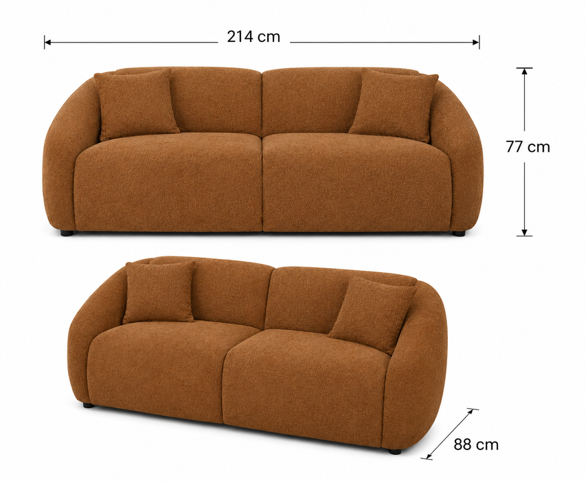 Mandy Pumpkin - 3 Seat Sofa Lounge