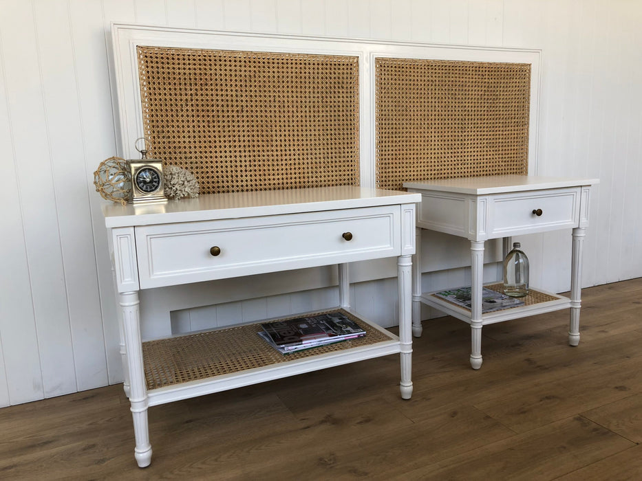 Harrison Cane King Bedhead - White