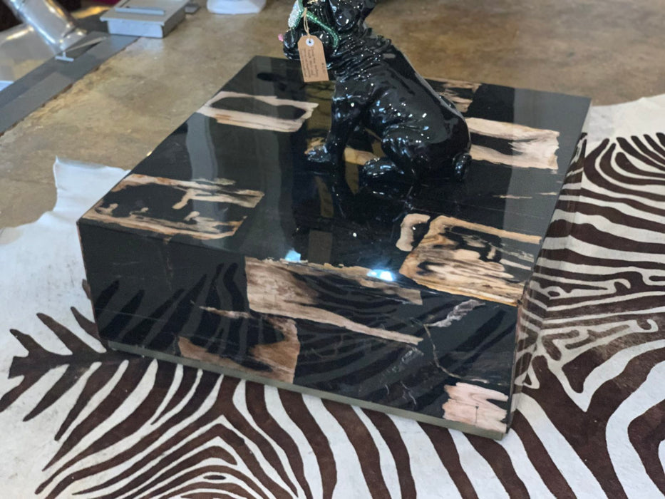 Amber Cube Petrified Wood Coffee Table