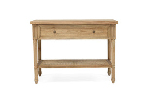 Harrison Cane Bedside Table Weathered Oak - 91cm Wide