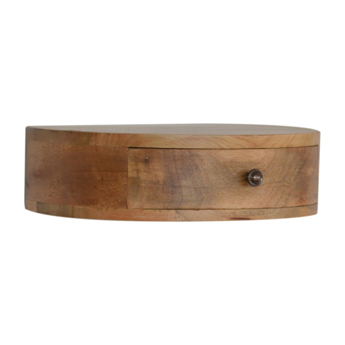 Wall Mounted Rounded Bedside - Brown, Wood