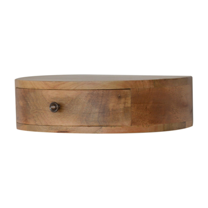 Wall Mounted Rounded Bedside - Brown, Wood