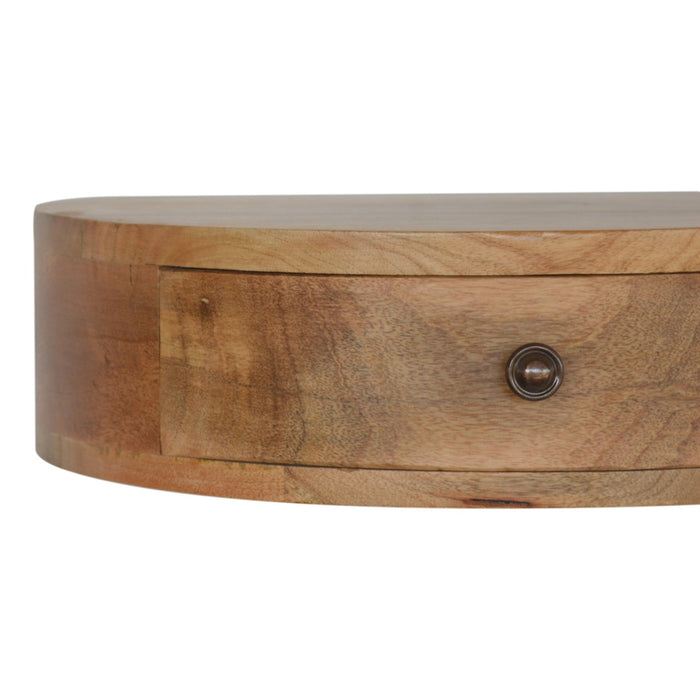 Wall Mounted Rounded Bedside - Brown, Wood