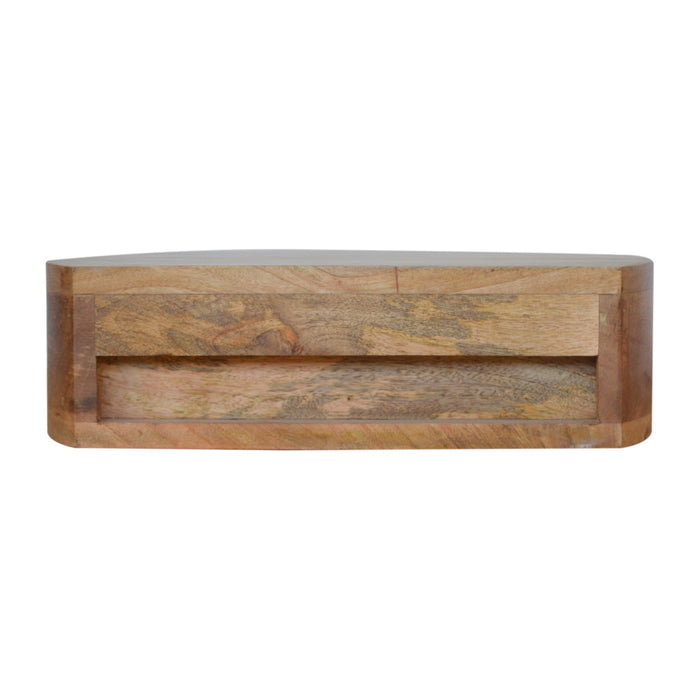 Wall Mounted Rounded Bedside - Brown, Wood