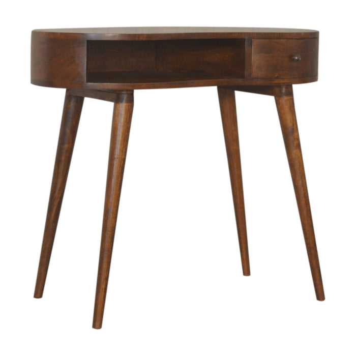 Chestnut Rounded Writing Desk - Brown, Wood