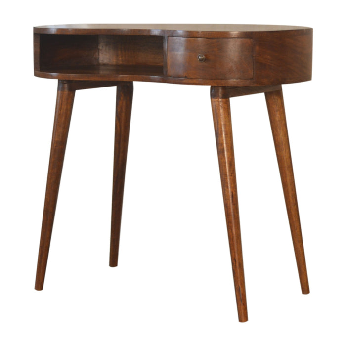 Chestnut Rounded Writing Desk - Brown, Wood
