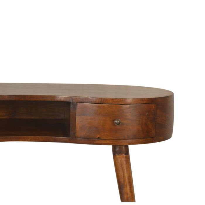 Chestnut Rounded Writing Desk - Brown, Wood