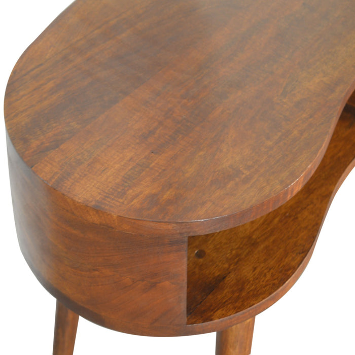 Chestnut Rounded Writing Desk - Brown, Wood