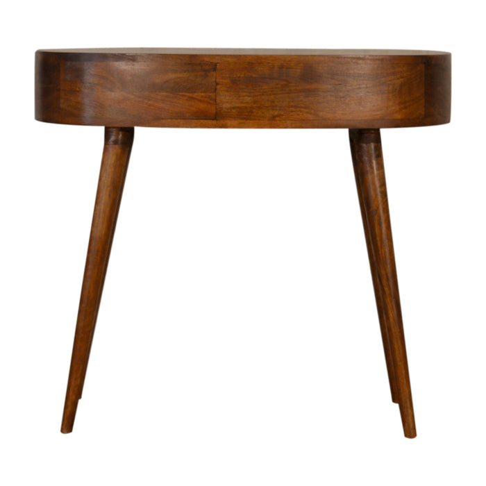 Chestnut Rounded Writing Desk - Brown, Wood