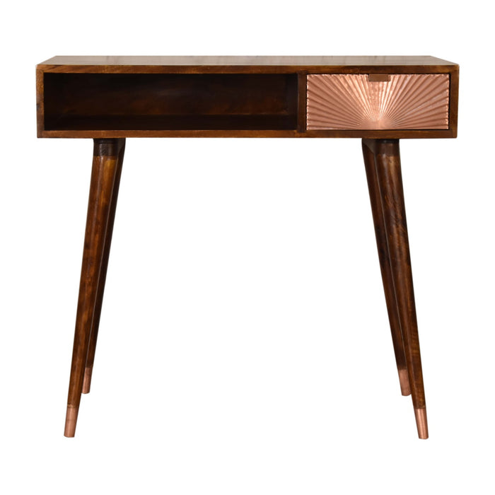 Chestnut Rounded Writing Desk - Brown, Wood