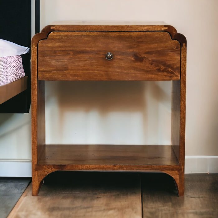 Newton Bedside - Brown, Wood