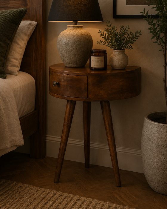 Chestnut Semi Circle Bedside