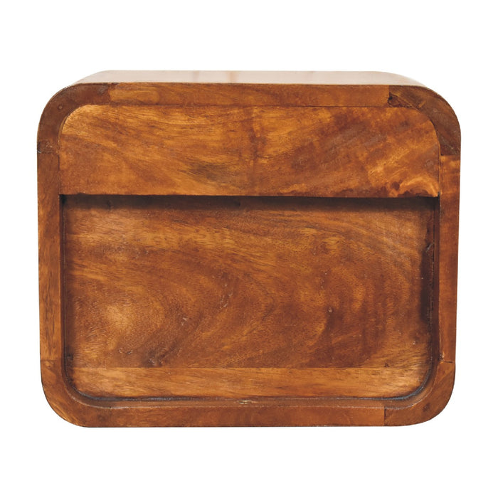 Mini Curve Floating Bedside - Brown, Wood