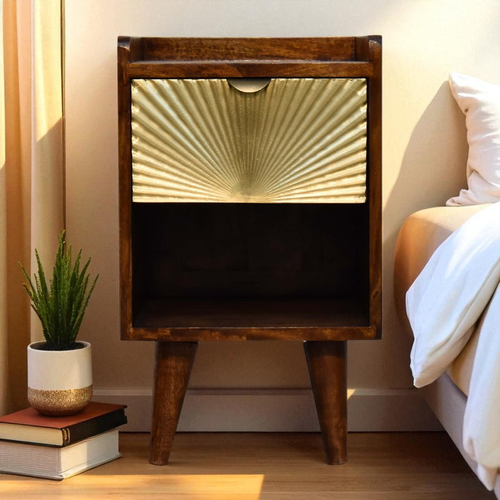 Mini Manila Gold 1 Drawer Bedside