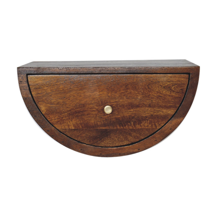 Chestnut Crescent Floating Bedside - Brown, Wood