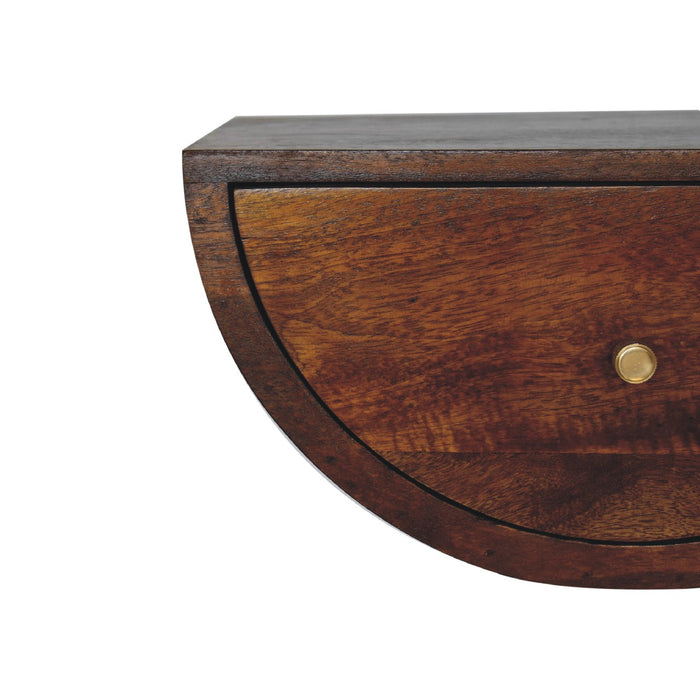 Chestnut Crescent Floating Bedside - Brown, Wood