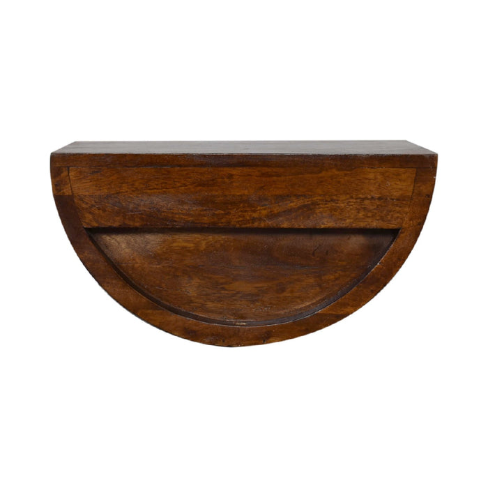 Chestnut Crescent Floating Bedside - Brown, Wood