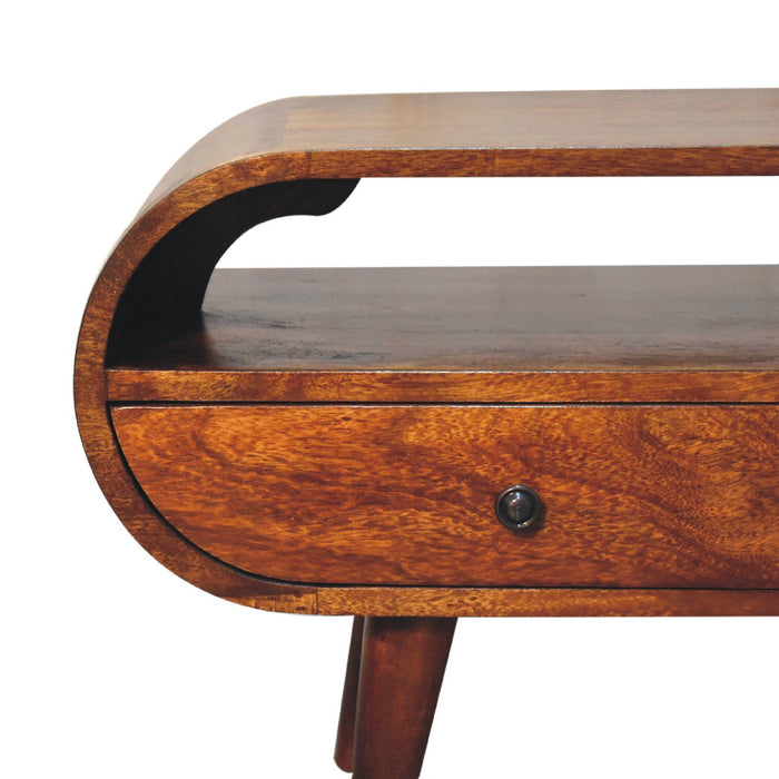 Chestnut Circular TV Stand - Brown, Wood