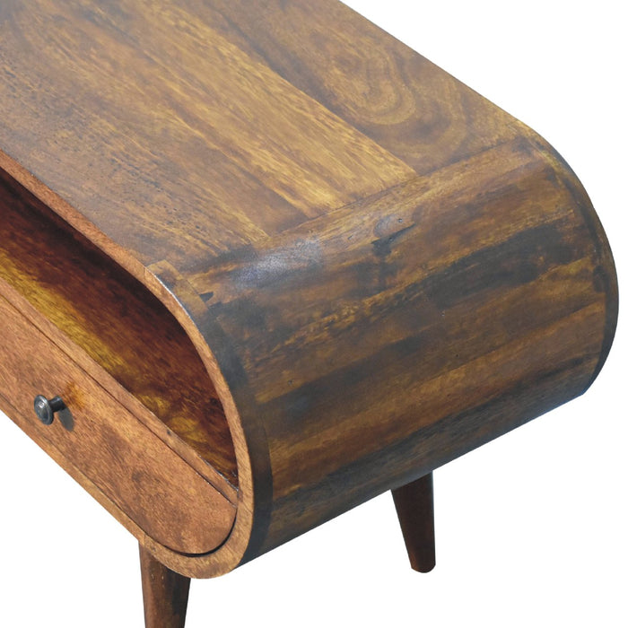 Chestnut Circular TV Stand - Brown, Wood