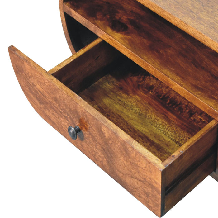 Chestnut Circular TV Stand - Brown, Wood