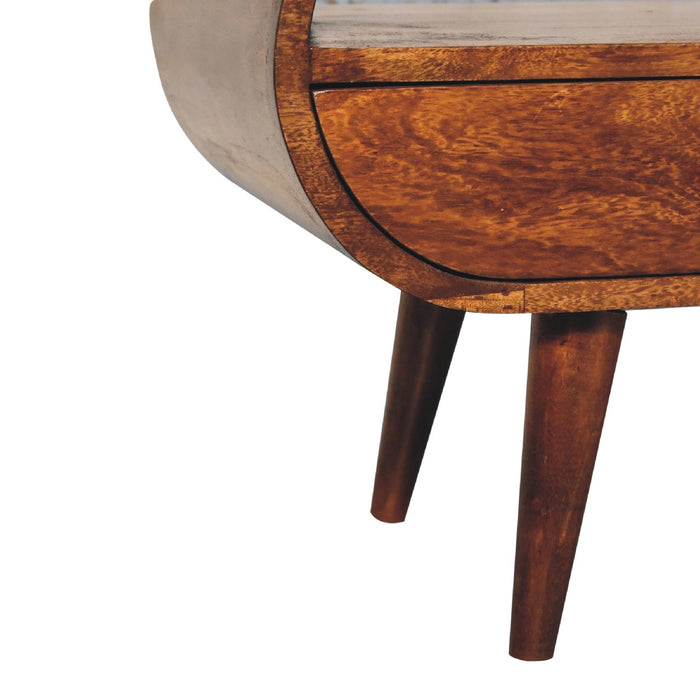 Chestnut Circular TV Stand - Brown, Wood