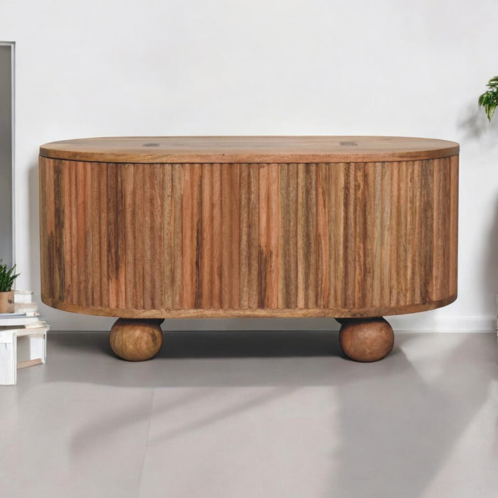 Soba Ball Lid-up Coffee Table - Brown, Wood