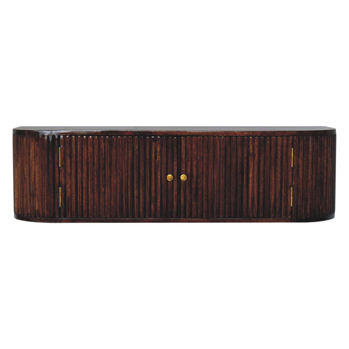 Chunky Chestnut Wall Mounted Console - Brown, Wood