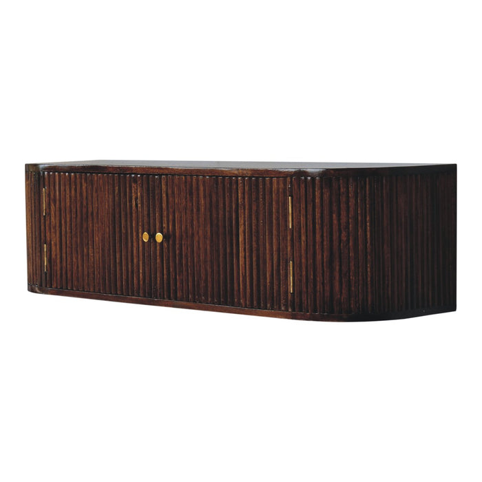 Chunky Chestnut Wall Mounted Console - Brown, Wood