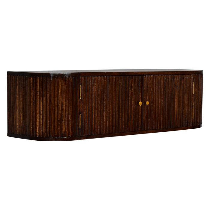 Chunky Chestnut Wall Mounted Console - Brown, Wood