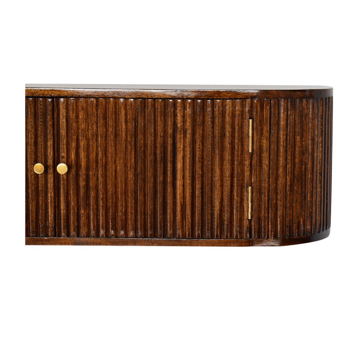 Chunky Chestnut Wall Mounted Console - Brown, Wood
