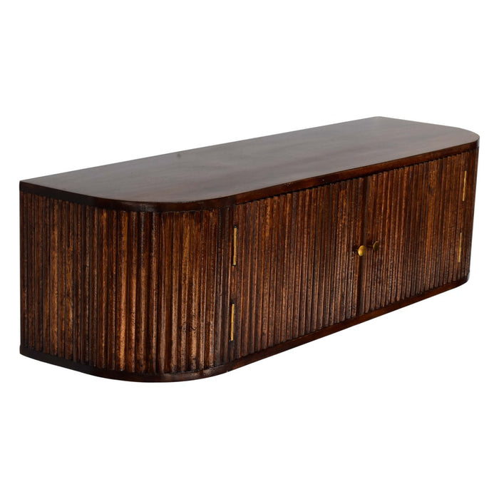 Chunky Chestnut Wall Mounted Console - Brown, Wood