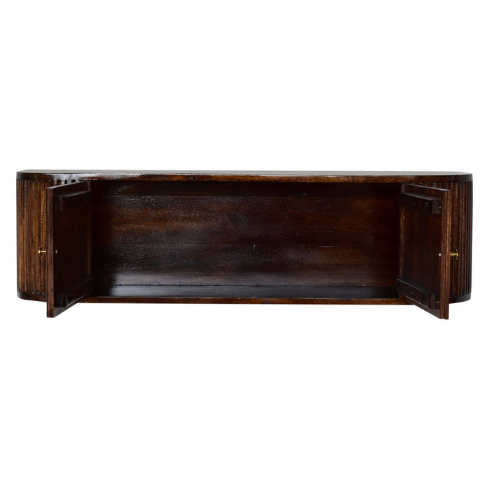 Chunky Chestnut Wall Mounted Console - Brown, Wood