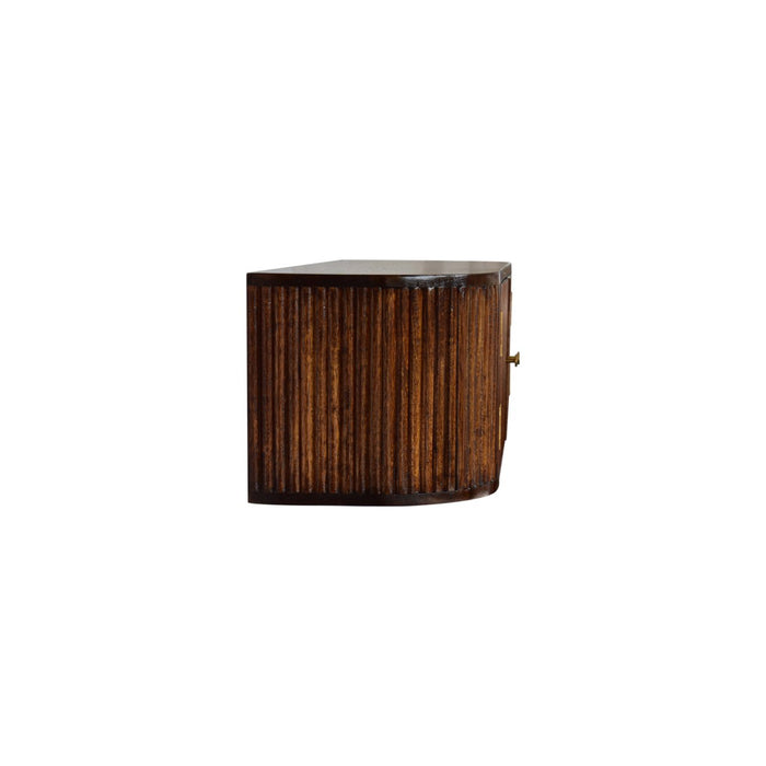 Chunky Chestnut Wall Mounted Console - Brown, Wood
