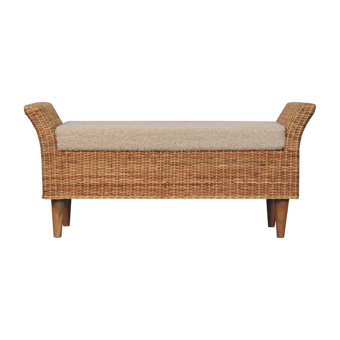 Riviera Woven Bench - Brown, Wood