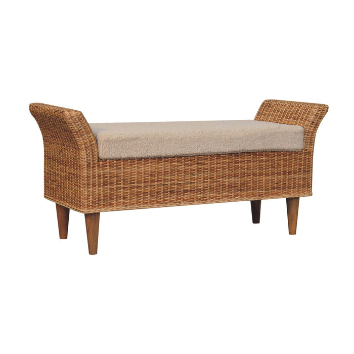Riviera Woven Bench - Brown, Wood