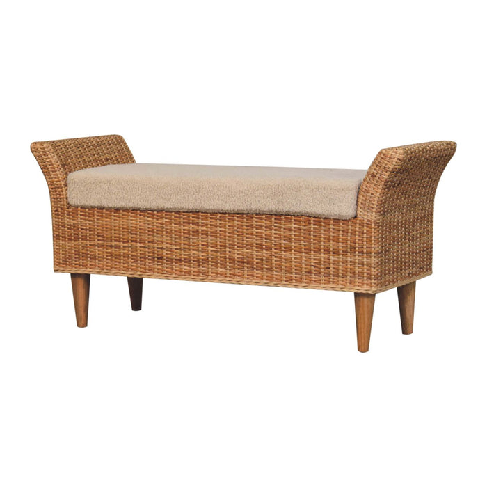 Riviera Woven Bench - Brown, Wood