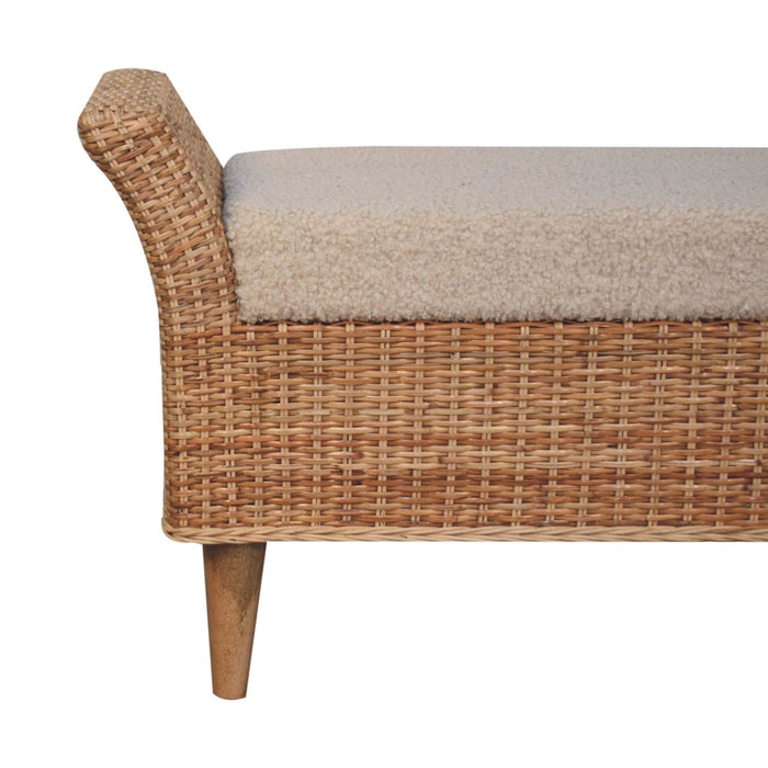 Riviera Woven Bench - Brown, Wood