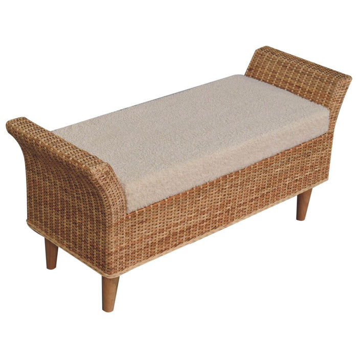 Riviera Woven Bench - Brown, Wood