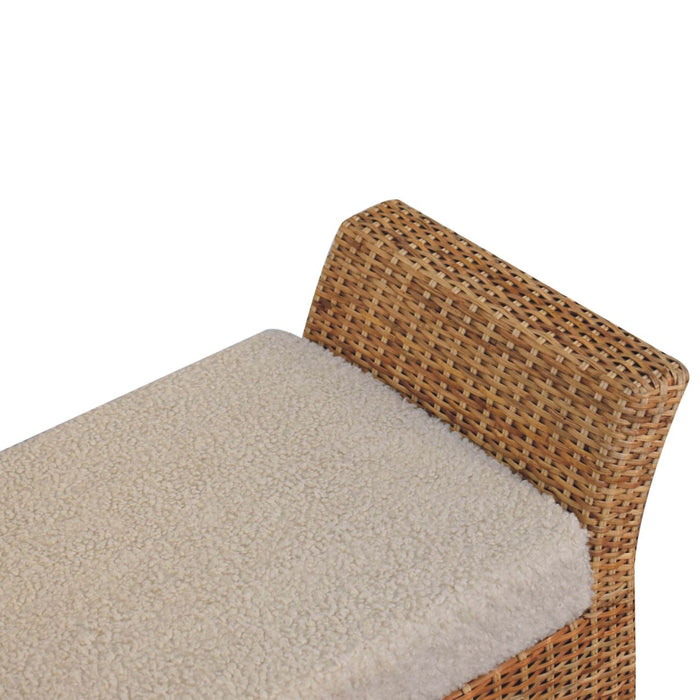 Riviera Woven Bench - Brown, Wood