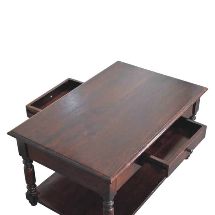 Turned Legs Cherry Console Table