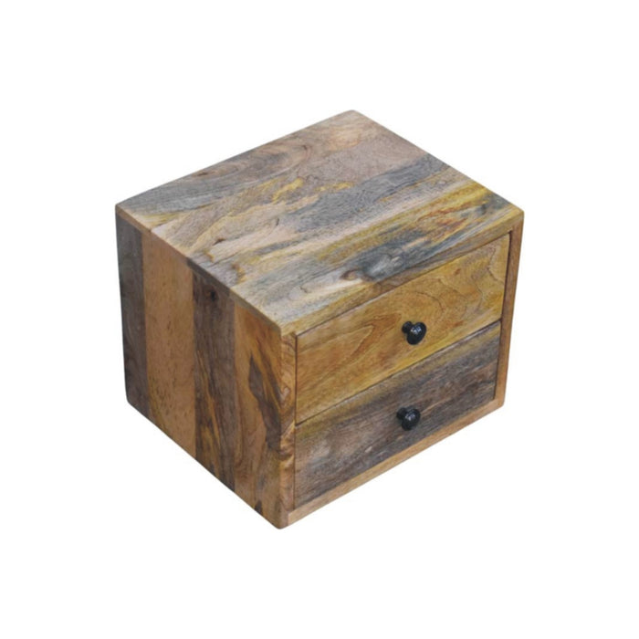 Solis 2-Drawer Oak-ish Wall Mounted Nightstand - Natural, Wood