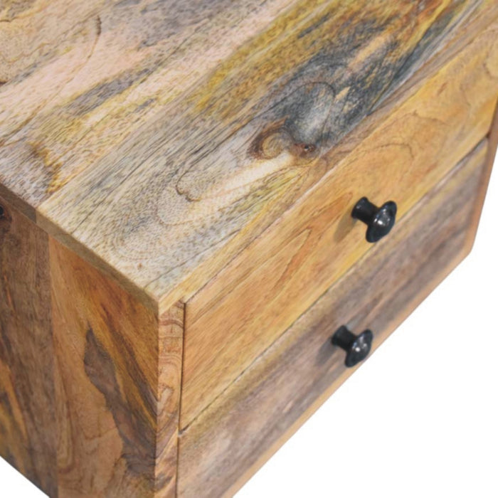 Solis 2-Drawer Oak-ish Wall Mounted Nightstand - Natural, Wood