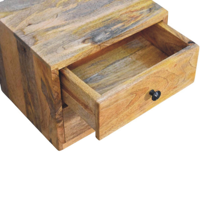 Solis 2-Drawer Oak-ish Wall Mounted Nightstand - Natural, Wood