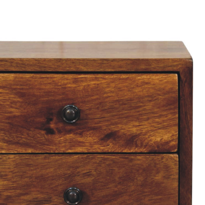 Solis 2-Drawer Chestnut Wall Mounted Nightstand - Brown, Wood