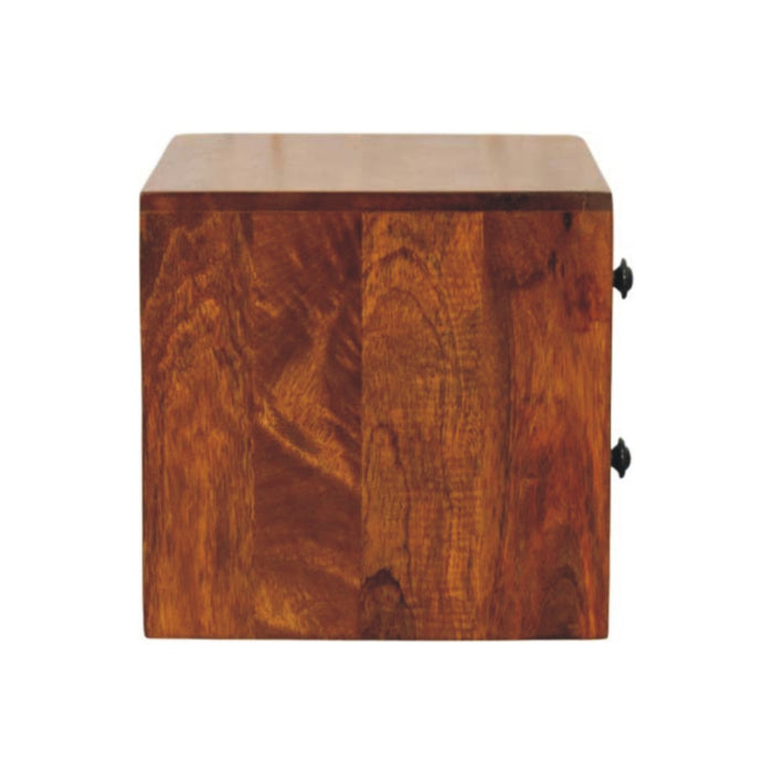 Solis 2-Drawer Chestnut Wall Mounted Nightstand - Brown, Wood
