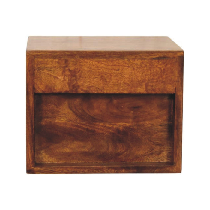 Solis 2-Drawer Chestnut Wall Mounted Nightstand - Brown, Wood