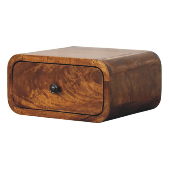 Avora Mini Wall-Mounted Chestnut 1 Drawer Nightstand - Brown, Wood