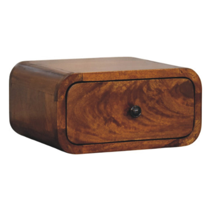 Avora Mini Wall-Mounted Chestnut 1 Drawer Nightstand - Brown, Wood