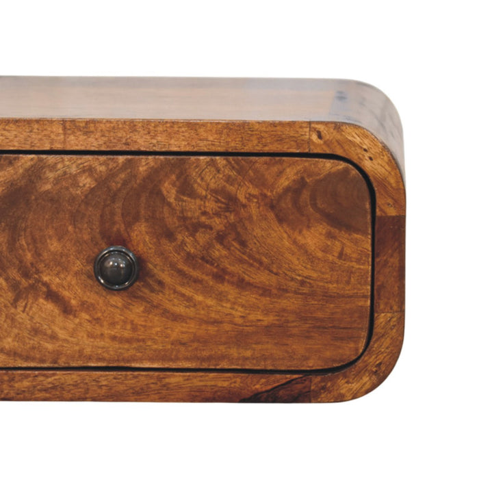 Avora Mini Wall-Mounted Chestnut 1 Drawer Nightstand - Brown, Wood