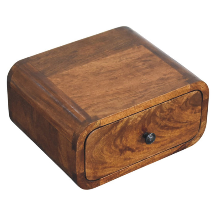 Avora Mini Wall-Mounted Chestnut 1 Drawer Nightstand - Brown, Wood